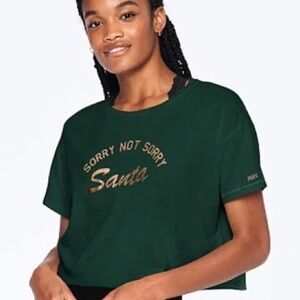 PINK Victoria's Secret Sorry Not Sorry Santa Crop Top